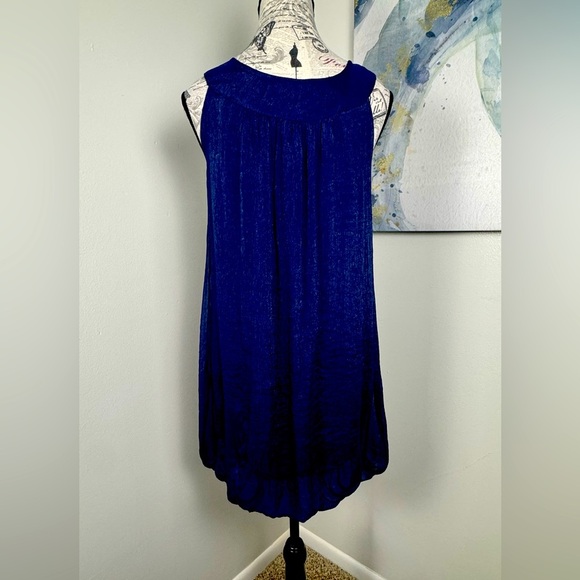 Tenki Elegant Navy Blue Sleeveless Dress White Beading Lined size S - Picture 7 of 11